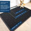 OLANLY Front Door Mat Outside Entrance 47x23, Absorbent, Heavy Duty Sturdy Natural Rubber Doormat Indoor Outdoor, Stain and Fade Resistant, Non-Slip Backing Low Profile Floor Mat for Entryway, Black