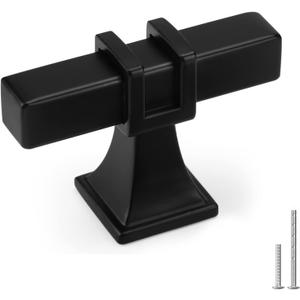 30 Pack Cabinet Knobs Black Dresser Drawer Knobs - Black Kitchen Cabinet Pulls T Bar Kitchen Hardware (Single Hole Knob)