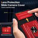 for Google Pixel 10/10 Pro & Pixel 9/9 Pro Case Wallet, Built-in Card Holder Case with Stand, Heavy Duty Shockproof Full Body Kickstand Cover, Phone Case with Screen Protector Red