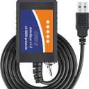ELM327 OBD2 USB Adapter for Windows, ELMconfig Scanner with MS CAN/HS CAN Switch for Scan F150 F250 Car and Light Truck Check Engine Light, Diagnosis on Windows with V1.5 Chip