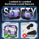 for AirPods Pro 2 Case Cover [Safety Lock] [Magnetic One-Click Open] [Military Shockproof Armor] Double Rugged Outdoor Wireless Charging Case for AirPods Pro 2nd Generation with Keychain, Purple