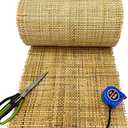 MINHKUST 24" Width Natural Brown Dark Square Rattan Cane Webbing Roll 3 Feet Length for Caning Projects, Pre-Woven Radio Mesh Cane Webbing Sheet for Furniture, Chair, Table, Ceiling (3 FEET)