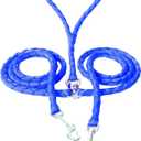 Caldwell's Pet Supply Co. Dual Dog Leash, Double Dog Leash for Two Dogs, Tangle Free, Heavy Duty Double Ended Tandem Leashes with Padded Handle, Tangle-Free Swivel, for Small, Medium or Large Dogs (blue)