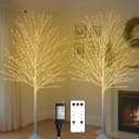 2Pack 6FT Lighted Birch Tree, Birch Tree with 880 LED Lights, 8 Twinkling Modes and Timer, Dimmable, Light Up Twig Christmas Tree for Indoor Outdoor Home Party Garden Wedding Decorations