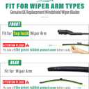 26" 16" 13" Windshield Wiper Blades Replacement for BMW X1 2016 2017 2018 2019 2020 2021 2022 2023 2024 2025 F48 U11 Premium All Weather Front Rear Wipers Set - OEM Quality (Pack of 3)