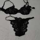 Avidlove Women Bra and Panty Sets with Underwire Floral Lace Lingerie Set (Large, Black)