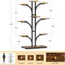 ikkle Plant Stand Indoor with Grow Lights, 64" Tall Plant Shelf, 9 Tiered Corner Plant Shelves for Indoor Plants Multiple, Large Flower Display Holder, Tree-Shaped Plant Rack for Home, Living Room, Patio Decor