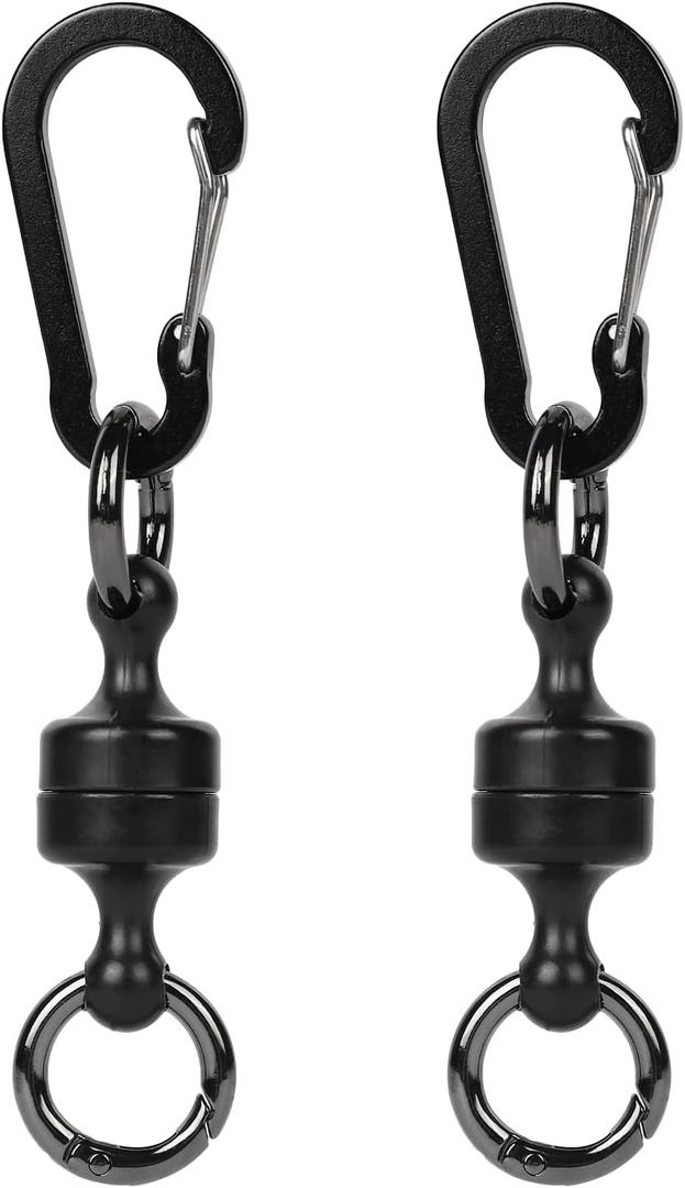 Quick Release Keychain,Magnetic Release Holder,Strongest Magnetic Carabiner for Fly Fishing Magnet Metal Hooks,Black