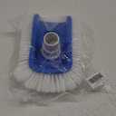 Pool Brush Head with Pool Vacuum Head for Inground & Above Ground Pools, Round Heavy Duty Scrubber Pool Broom Cleaning Nylon Brush with 1/4" or 1/2" Swivel Hose Connection, No Pole (Blue)