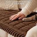 DecorUhome Fuzzy Pet Couch Cover for Dogs, Non-Slip Sofa Covers for 3 Cushion Couch, Soft Thick Furniture Couch Protector, Washable Sofa Slipcovers, Brown, 27.6" x 70.9"