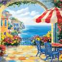 300 Pieces Jigsaw Puzzles for Adults, Seaside Flowers Puzzle for Adults Children Seniors, Oil Painting Style Puzzle 300 Pieces, Gift for Birthday, Home Decor, Fun for Family Entertainment(20.5*15 In)