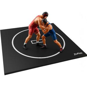 Wrestling Mat for Home 10x10 Feet MMA Mat to Practice BJJ Jiu Jitsu Judo Grappling Boxing Taekwondo with 3cm Foam Protection Antislip Waterproof Odor Control Foldable Mat Black Color