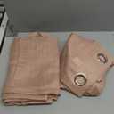 HOMEIDEAS Blush Pink Linen Sheer Curtains 96 Inches Long 2 Panels Textured Dusty Blush Semi Sheer Curtains Farmhouse Curtains Sheer Privacy Window Curtains for Bedroom Living Room