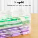 Sooez 6 Pack Pencil Box, Hard Pencil Boxes for School Supplies Bulk, Large Plastic Pencil Case with Lid, Clear Pencil Container, Stackable School Boxes Crayon Boxes Bulk for Kids