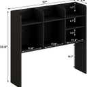 ChooChoo Desktop Bookshelf, Wood Desk Hutch Organizer with 7 Shelves for Computer Desk, Desktop Shelf Bookshelf Storage for College Dorm Office Home, Black, 37 x 9.4 x 33.5 inches