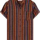 Men Hawaiian Shirt Floral Short Sleeve Shirts Summer Vacation Print Casual Button Down Beach Shirt (Small)