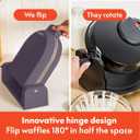 bella Flip-n-Store Waffle Maker, EverGood Ceramic Nonstick Coating, Fits-anywhere Kitchenware, Power Indicator Light & Touch Handle, 7 Wide & 1" Deep Plates, 1000 Watt, Plum