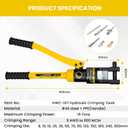16 Tons Hydraulic Wire Crimping Tool Battery Cable Lug Terminal Crimper With 13 Pairs of Dies, 9AWG to 600MCM Crimping Tool