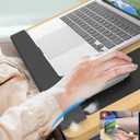 HETTHI Laptop Lap Desk, Portable Large Laptop Desk for Bed, Up to 17 in Lap Table with Wrist Rest, Mouse Pad, Tablet Phone Slot, Portable Handle, Cushion (Light Brown)