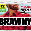 Brawny Tear-A-Square 3-Ply Paper Towels, 6 Double Rolls = 12 Regular Rolls, Strong, Absorbent, and Durable with 3 Sheet Sizes (Quarter, Half, Full), 100 Sheets