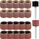 22 Pet Nail Grinder Replacement Kit with Grit Sanding Bands Pet Smoother Claw Care Black Grinding Drums Dog Nail Grinder Replacement Dog Claw Grooming Supplies(1/2 Inch 60 Grit and 100 Grit)