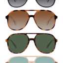YDAOWKN Retro Square Aviator Sunglasses for Womens Mens Vintage 70s Double Bridge Sun Glasses