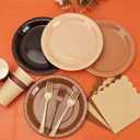 Brown Gradient Party Tableware for 48 Guests, 9-Inch Paper Plates, Serves 48