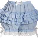 MT Women Lolita Bloomers Victorian Ruffle Petticoat Pantloons Seven Colors (Blue, S)