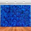 Blue Rose Flower Backdrop Royal Blue Rose Floral Valentines Day Photography Background Wedding Bridal Shower Photo Backdrops Birthday Party Decorations Portraits Photo Shoot Props 7x5ft