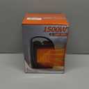 Portable Ceramic Space Heater w/Thermostat, 1500W Indoor Electric Space Heater Fan with Overheat and Tip-Over Protection, Heat Up 200 Square Feet for Office Room Dorm Use, Black