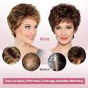 REECHO Hair Topper, Short Wiglet Hair Topper for Women with Thinning Large Coverage Synthetic Top Crown Hairpiece for Women - Dark Blonde