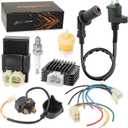 GY6 150cc Ignition Coil AC CDI Box Kit with Solenoid Relay Voltage Regulator Spark Plug for Tomberlin Crossfire 150R Spiderbox Go Karts GY6 150cc Engine Scooter Moped