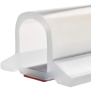Duzzy 118 Inch Collapsible Shower Threshold Water Dam, Silicone Shower Water Stopper Barrier, Ideal for Wheelchair Accessible, Suitable for ADA Handicap Showers Bathroom(3.7 Ft, Clear)