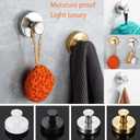 4-Pack Gold Suction Cup Hooks for Shower, Heavy Duty 15 LBS No Drill Towel Hooks, 304 Stainless Steel Bathroom Hooks for Glass, Tile, Mirror, Kitchen & Glass Door
