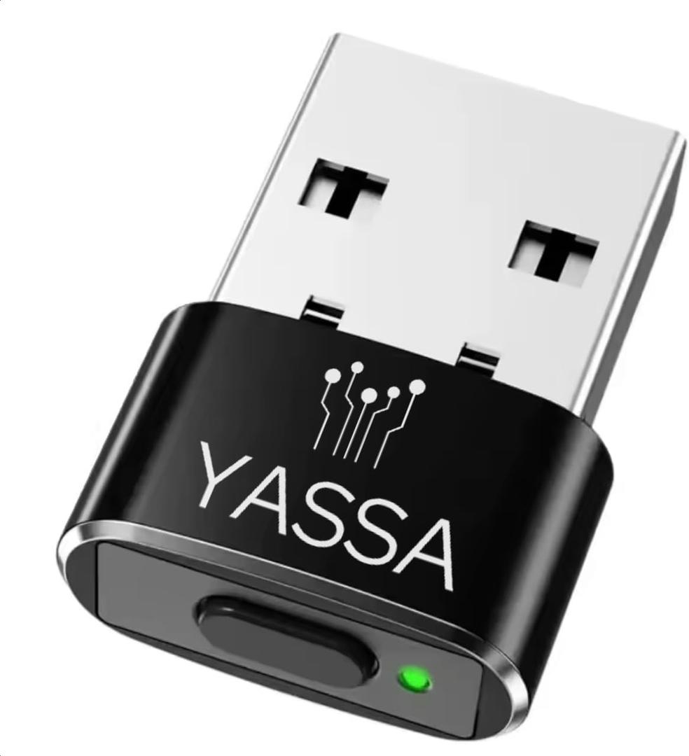 2 x Yassa Mouse Jiggler, Undetectable, USB Mouse Mover with Switch Button, Automatic Jiggler with 3 Jiggle Modes, Safe, Secure, Keep Computer/Laptop Awake, Black