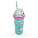 Gabby's Dollhouse 18 oz Green Super Sipper Tumbler with Cakey Cat Design, BPA-Free Plastic