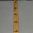 Coat Rack Wall Mount, Wooden Coat Hanger with 5 Hooks, Heavy Duty, Natural, 1 Pcs