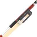 AMZZ Professional 1/2 Violin Bow Brazilwood, Ebony Frog, White Horsehair, Handmade & Balanced for Students & Advanced Players