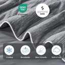 Amlie Home Cooling Comforter Queen Size, Dual-Sided Lightweight Cooling Blanket for Hot Sleepers, Q-Max 0.43 Breathable Cooling Quilt for Night Sweats, 90" x 90", Heather Charcoal Grey