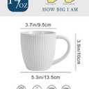 Pyrilo 14oz Embossed Ceramic Coffee Cups - Set of 4, Lead-Free Microwave & Dishwasher Safe Coffee Mugs for Home Office Café Tea Cocoa