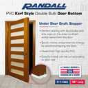 36" Kerf Slide-in Double Bulb Seal Weatherstrip Door Bottom Durable Seal for Energy Efficiency & Draft Protection (White)