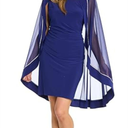 R&M Richards Women's Plus Size Crystal Glow Evening Dress, Electric Blue (16 plus)