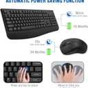 Wireless Keyboard and Mouse Combo, EDJO 2.4G Full-Sized Ergonomic Computer Keyboard with Wrist Rest and 3 Level DPI Adjustable Wireless Mouse for Windows, Mac OS Desktop/Laptop/PC(2 Pack)