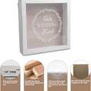 Honeymoon Fund Box Piggy Bank Shadow Box for Wedding Reception Party Bridal Shower Children Gift (Our Wedding Fund, White and Brown)