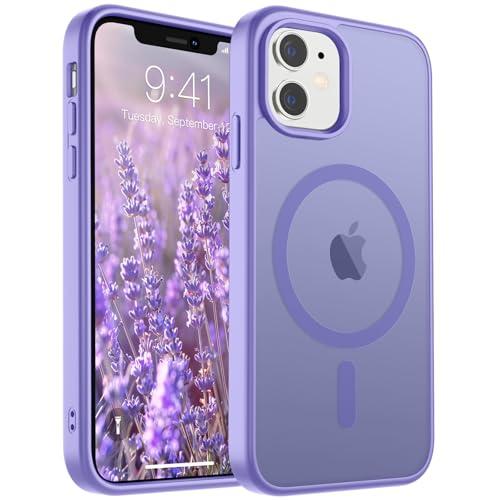 SUPFINE Magnetic for iPhone 11 Phone Case(Compatible with MagSafe)(Military Grade Drop Protection) Slim Translucent Matte Shockproof with Anti-Fingerprint Phone Case, Purple