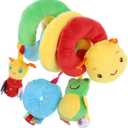 Car Seat Toys, Mobile Bed Surround Rattle Cartoon Insect Baby Stroller Hanging Plush Wrapped Spiral Plush Toys for Crib Stroller Car Seat Bar