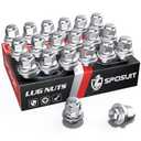 Sposuit M12x1.25 Lug Nuts - Replacement for 2013-2024 Infiniti Q50, 2008-2015 G37, 2014-2024 QX60, 2013-2024 QX50 - OEM Factory Style Mag Seat Chrome Lug Nut with Washer (Set of 20)