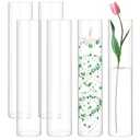 REWOMC 6 Pcs Glass Cylinder Vases 16x3.35 Inch 16 Inch Tall Clear Vase