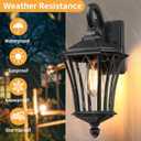 YSN 19" Large Outdoor Wall Lights 2 Packs, Black Porch Light Fixture Exterior Sconce Light, Retro Outdoor Lighting Fixtures Wall Mount, Waterproof Outdoor Lights for House Garage Yard, 19inch-No Sensor-2Pack
