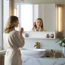 VASAGLE Medicine Cabinet Mirror with Storage, 6.5 x 35.4 x 29.5 Inches